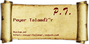 Peyer Talamér névjegykártya